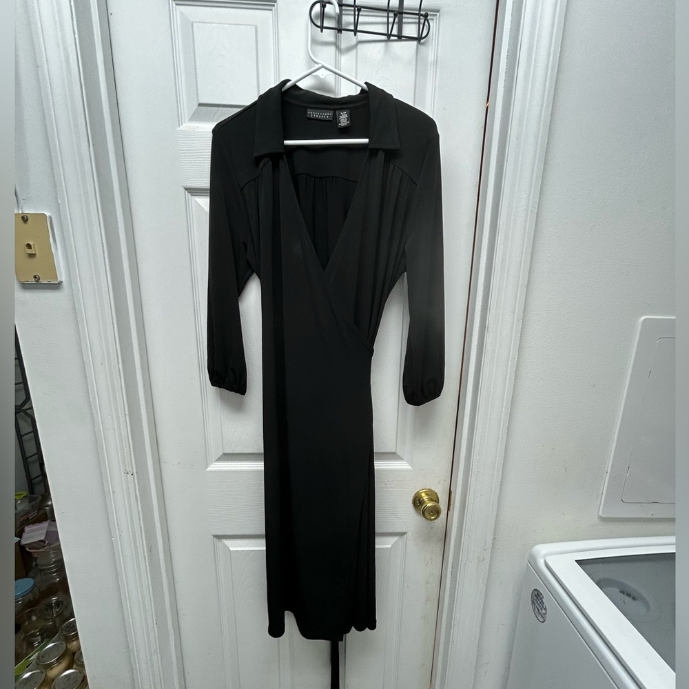 Apostrophe wrap stretch black dress size XL